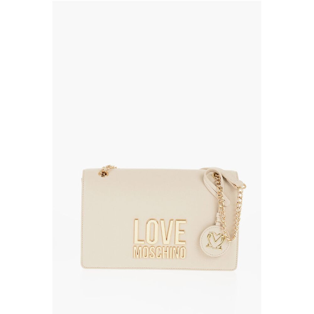 Moschino LOVE Faux Leather Shoulder Bag with Golden Details
