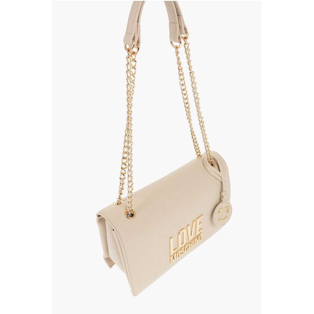 Moschino LOVE Faux Leather Shoulder Bag with Golden Details - Image 3