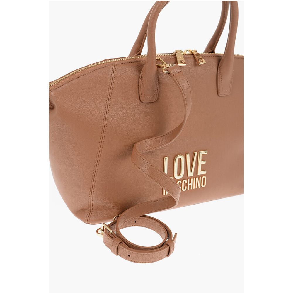 Moschino LOVE Faux Leather Tote Bag with Golden Logo - Image 3