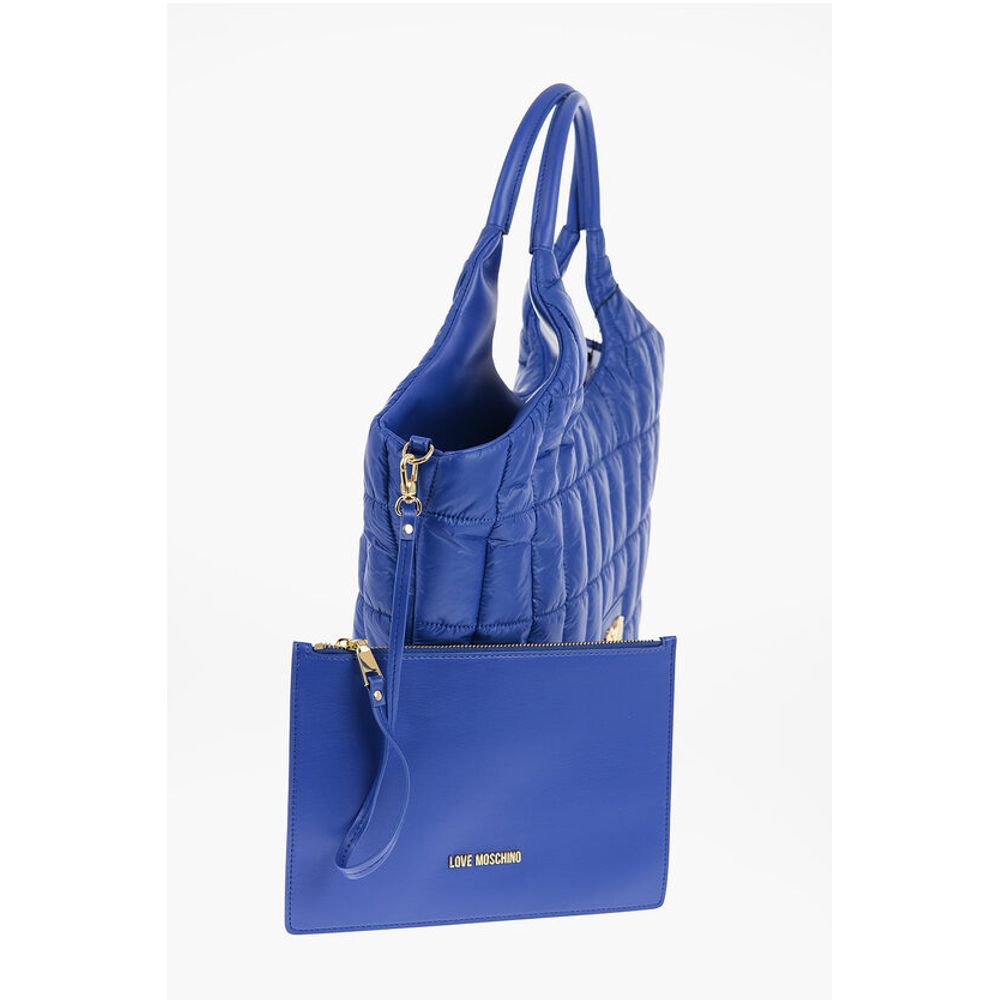 Moschino LOVE Quilted Nylon Tote Bag with Faux Leather Trims - Image 2