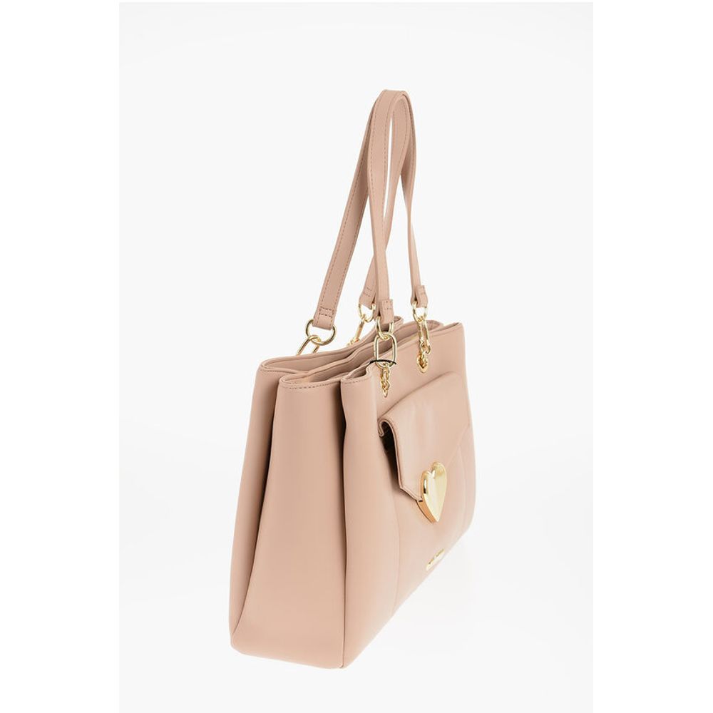 Moschino LOVE Faux Leather Tote Bag with Golden Logo - Image 2