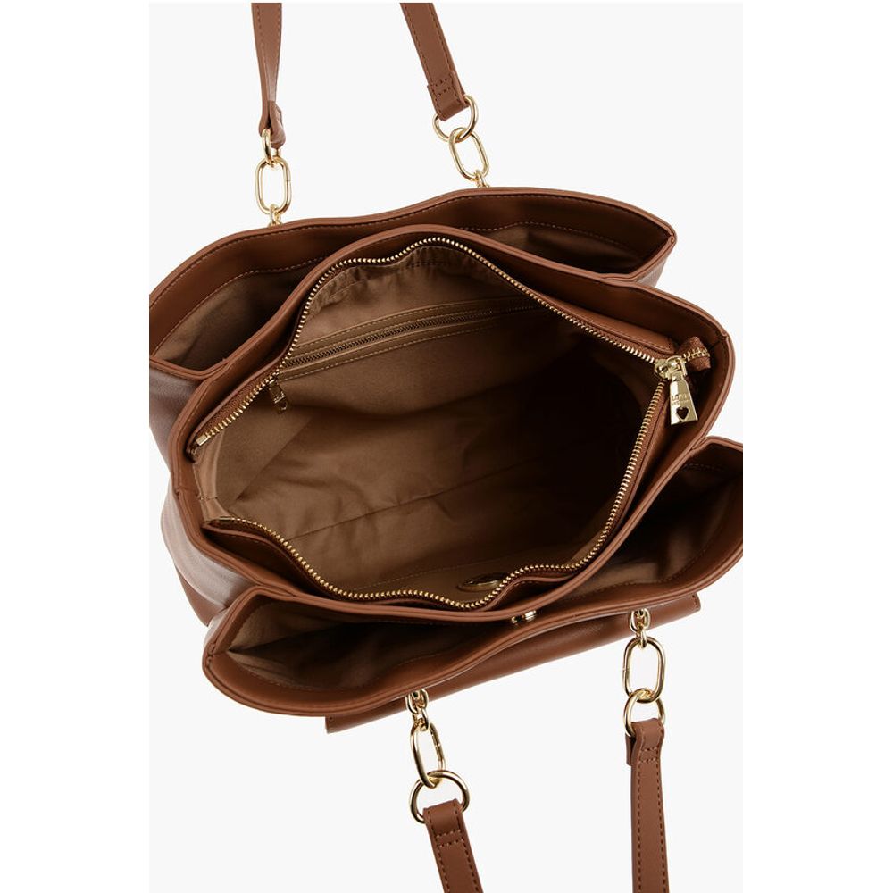 Moschino LOVE Faux Leather Tote Bag with Golden Logo - Image 5