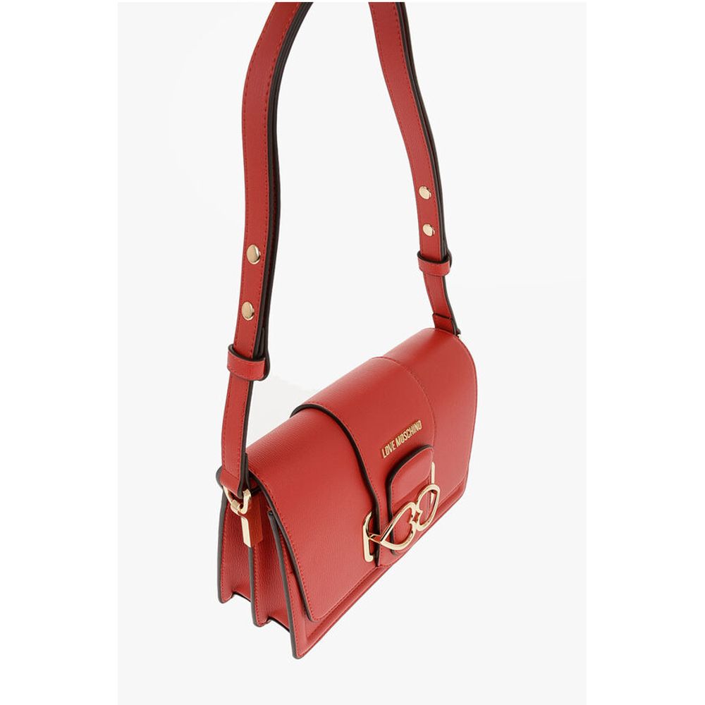 Moschino LOVE Faux Leather LOVE BRIDGE Shoulder Bag with Double Heart - Image 3