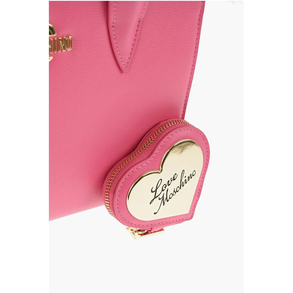 Moschino LOVE Solid Color Tote Bag with Golden Logo - Image 4