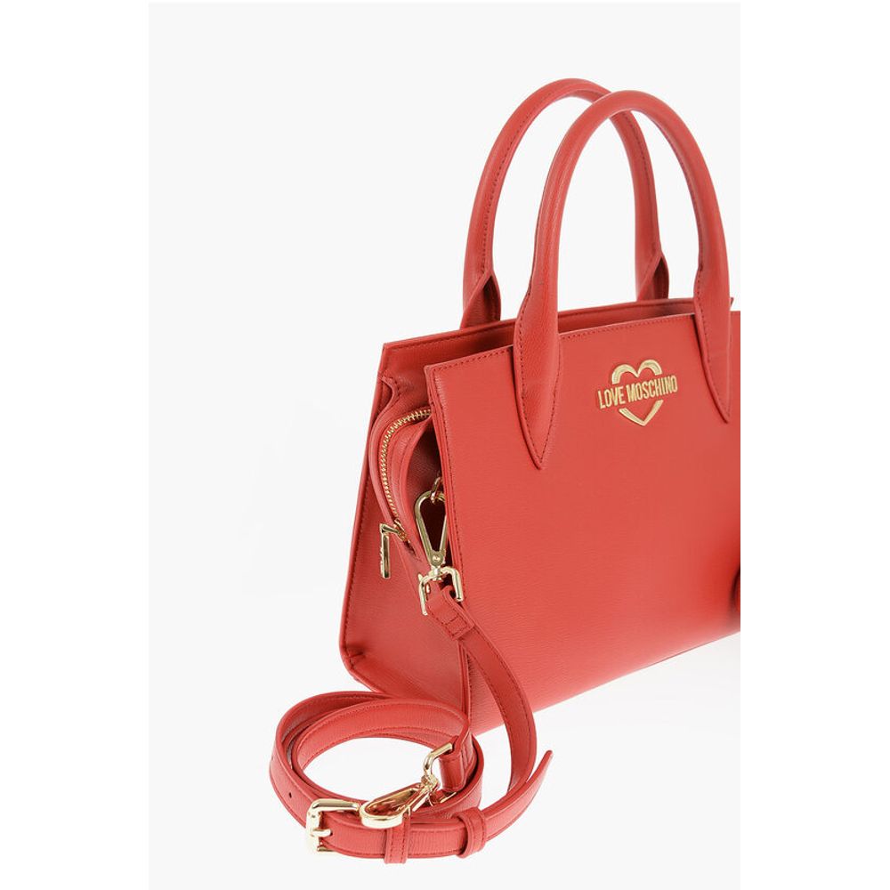 Moschino LOVE Solid Color Tote Bag with Golden Logo - Image 2
