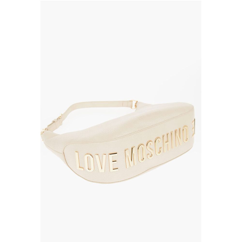 Moschino LOVE Textured Faux Leather ECO-FRIENDLY GIANT Hobo Bag with - Image 4