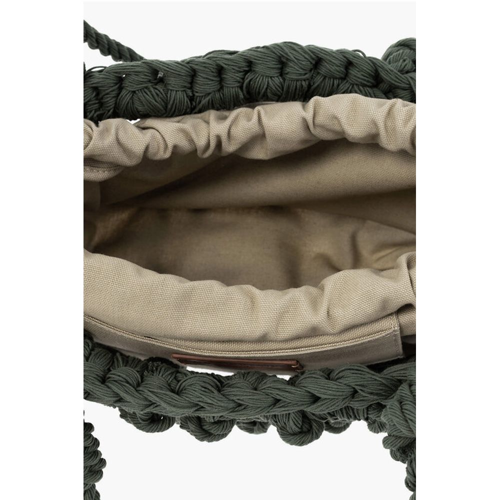 Dsquared² Solid Color Bag with Braided Design and Removable Inner Pouc - Image 3