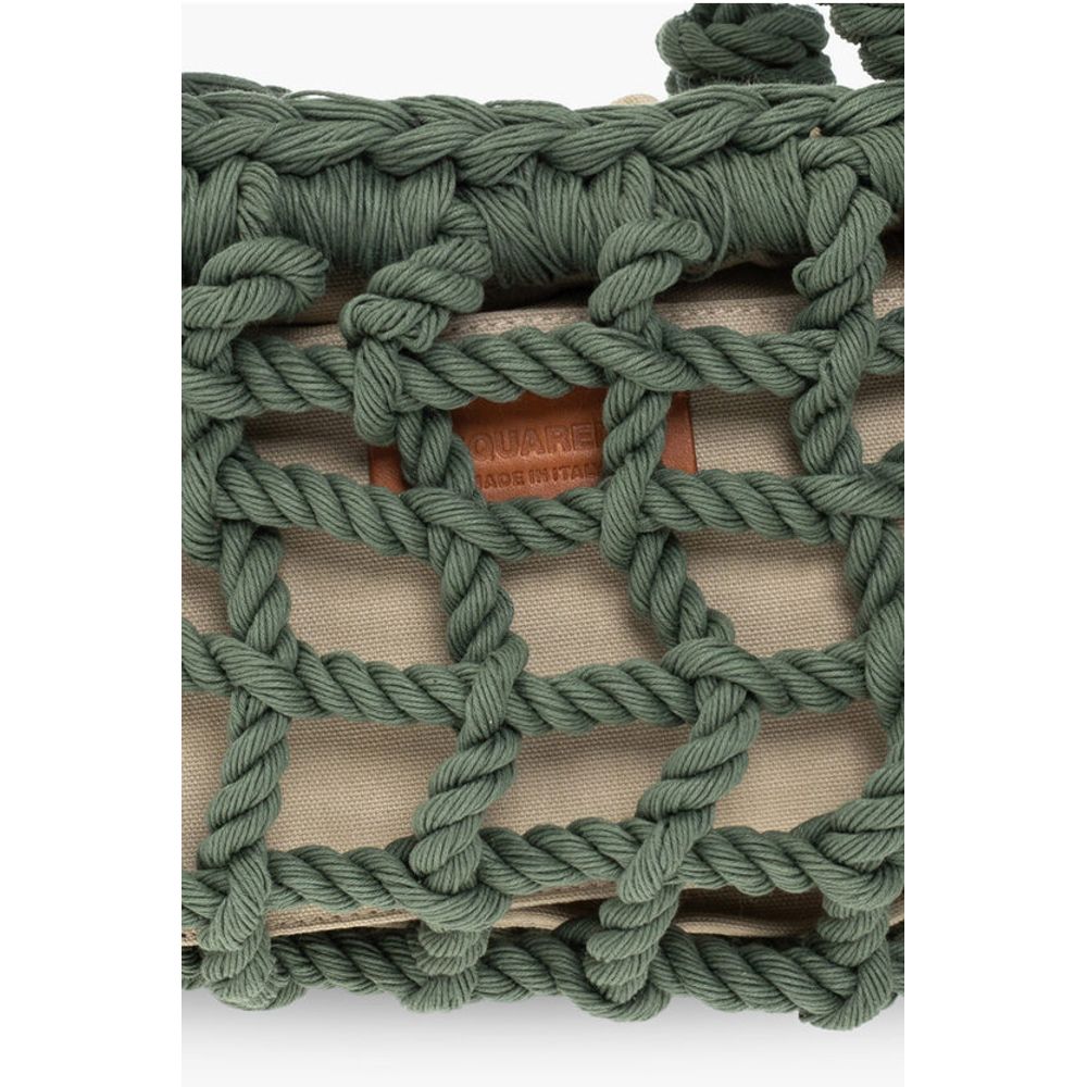Dsquared² Solid Color Bag with Braided Design and Removable Inner Pouc - Image 4