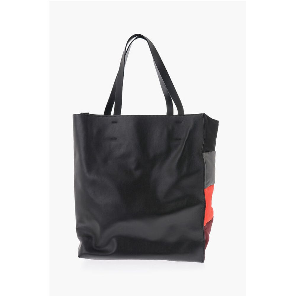 Marni Color Block Leather and Fabric Tote Bag - Image 2
