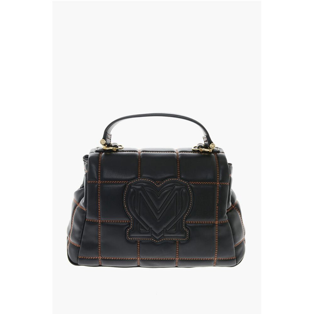 Moschino LOVE Quilted Faux Leather Bag with Golden Logo - Image 2