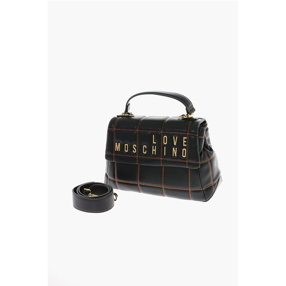 Moschino LOVE Quilted Faux Leather Bag with Golden Logo - Image 3