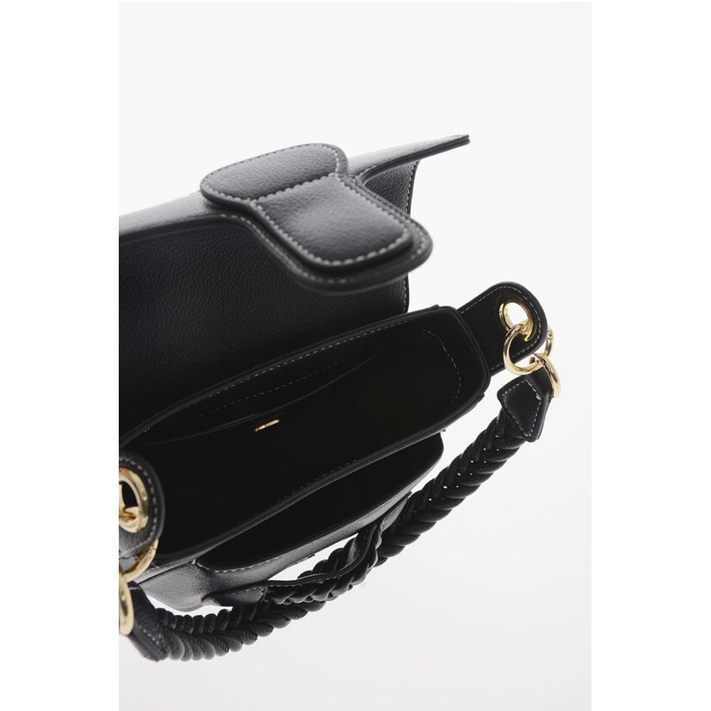 Moschino LOVE Faux Leather Saddle Bag with Braided Details - Image 4