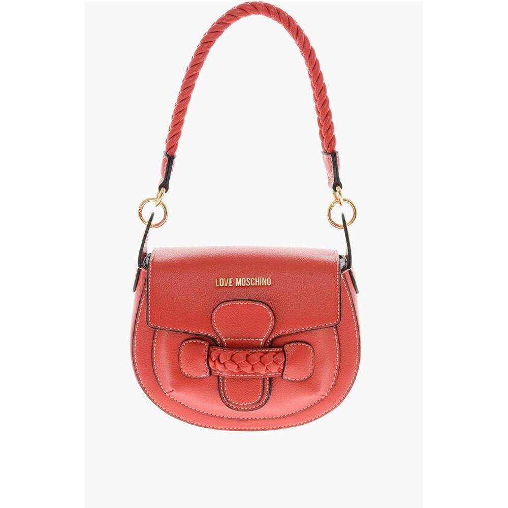 Moschino LOVE Faux Leather Saddle Bag with Braided Details