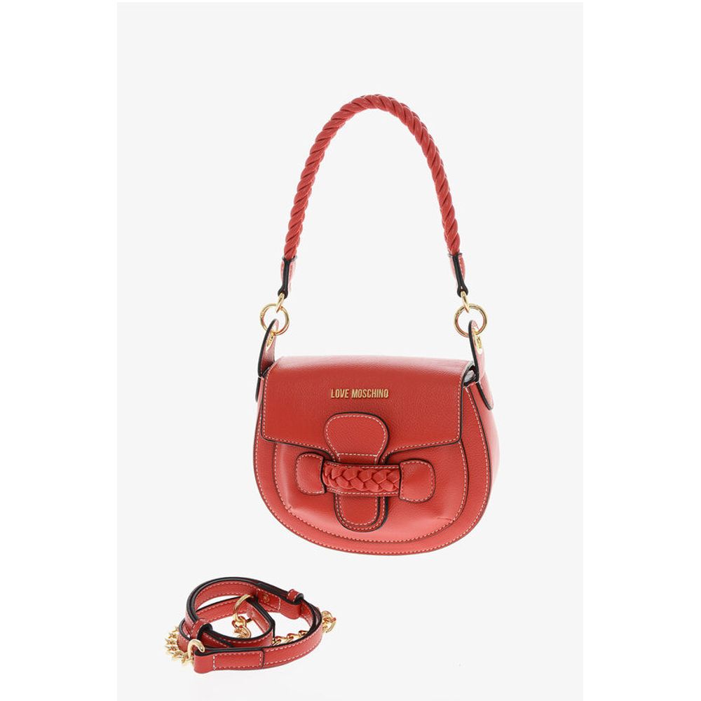 Moschino LOVE Faux Leather Saddle Bag with Braided Details - Image 3
