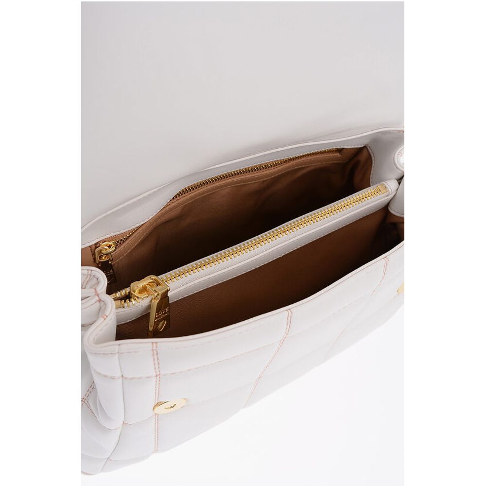 Moschino LOVE Quilted Faux Leather Bag with Golden Logo - Image 4