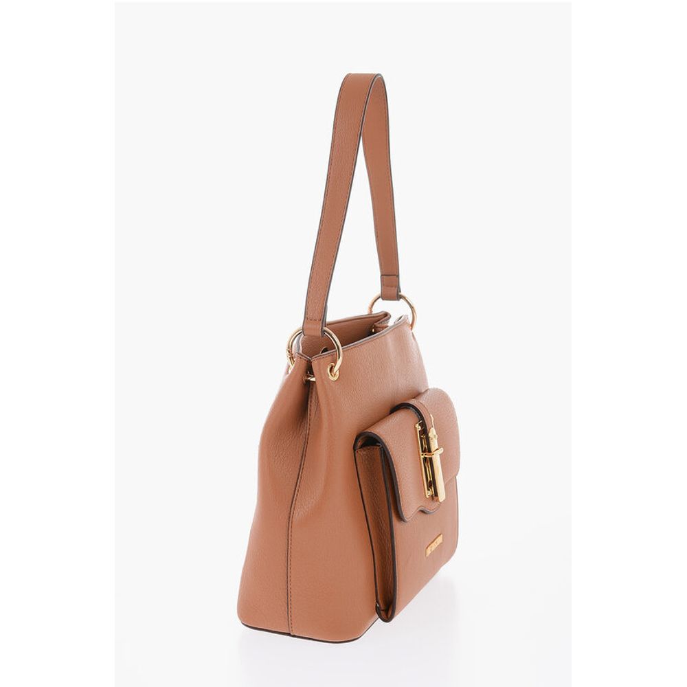 Moschino LOVE Faux Leather Shoulder Bag with Golden Details - Image 2