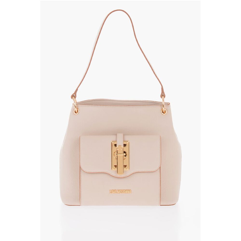 Moschino LOVE Faux Leather Shoulder Bag with Golden Details