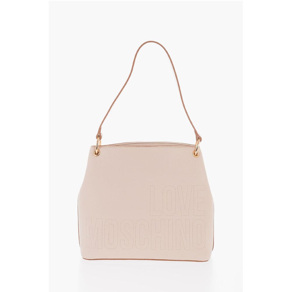 Moschino LOVE Faux Leather Shoulder Bag with Golden Details - Image 3