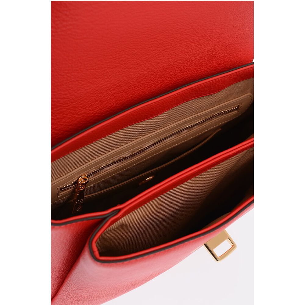 Moschino LOVE Solid Color Faux Leather Backpack with Golden Logo - Image 4