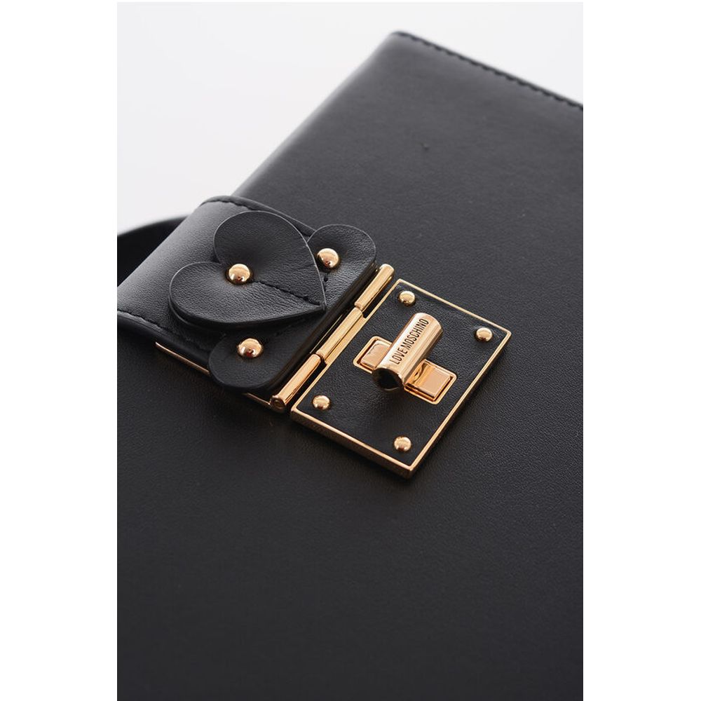 Moschino LOVE Leather Briefcase Bag with Turn Lock Closure - Image 3