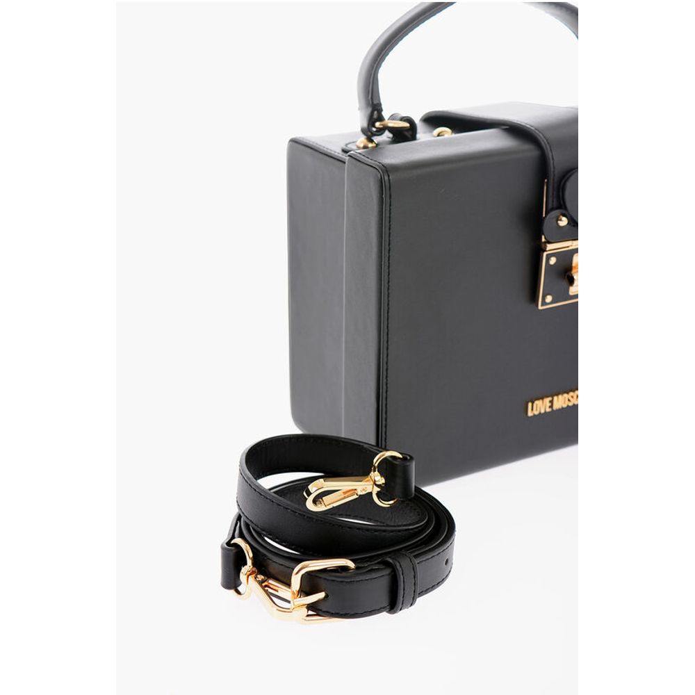 Moschino LOVE Leather Briefcase Bag with Turn Lock Closure - Image 5