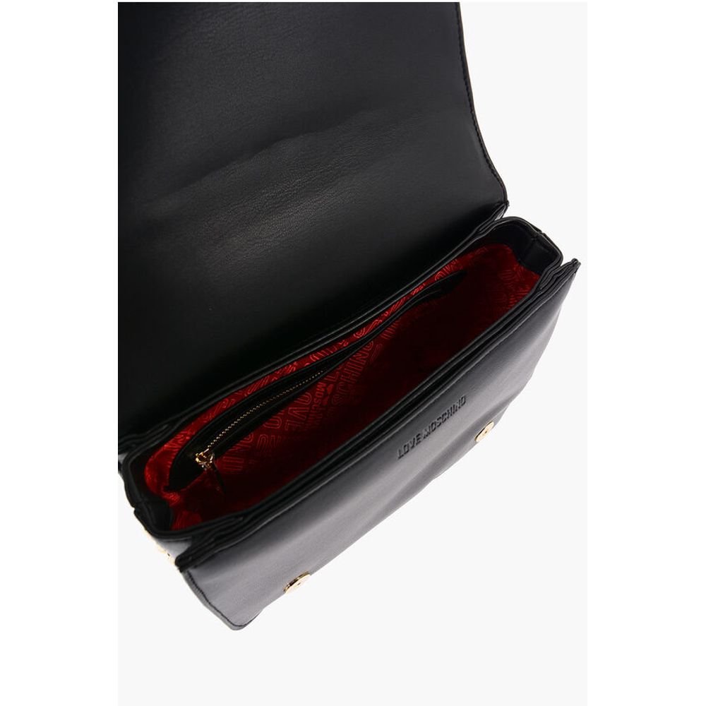 Moschino LOVE Quilted Faux Leather Bag with Chain Shoulder Strap - Image 4