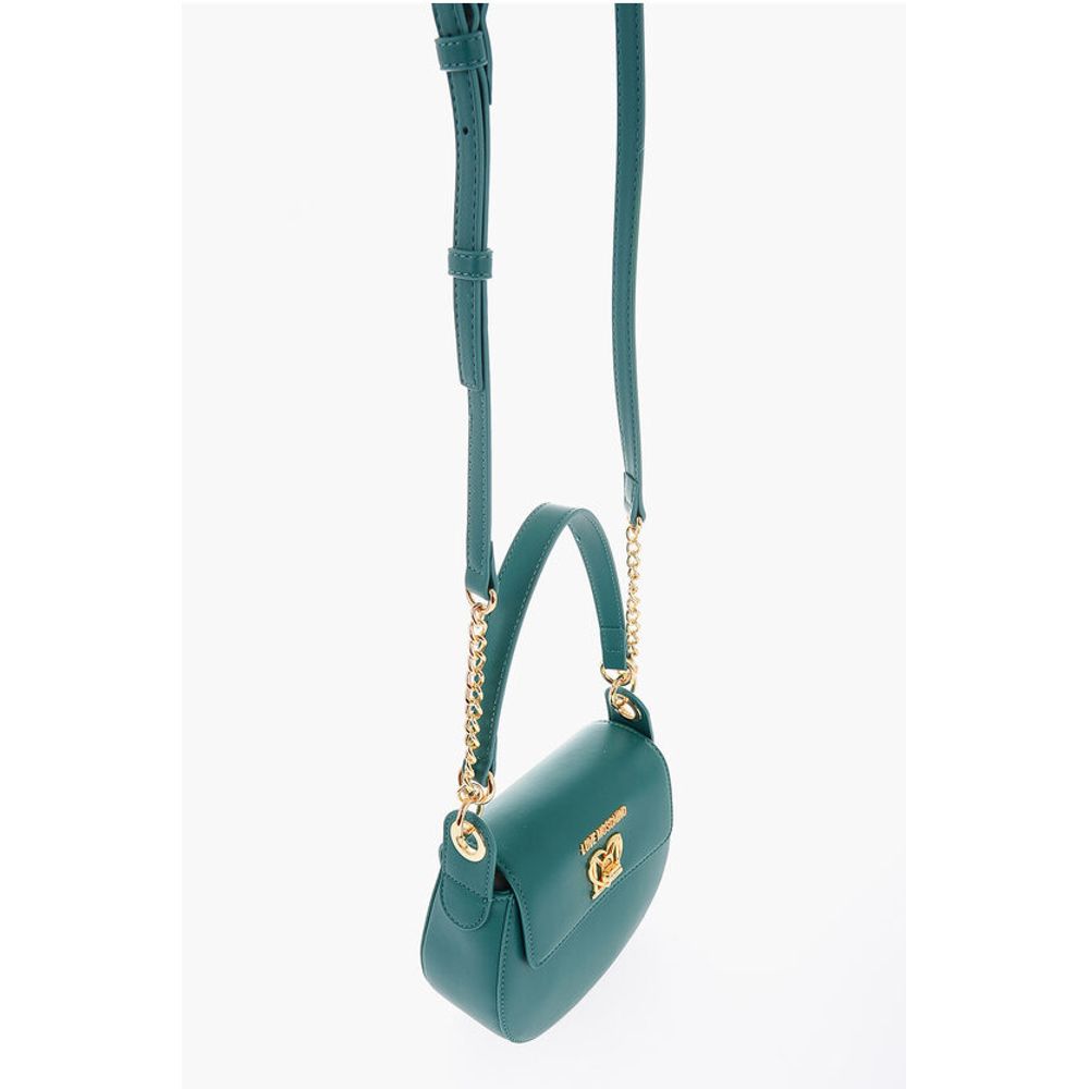 Moschino LOVE Faux Leather Saddle Bag with Turn Lock Closure - Image 3