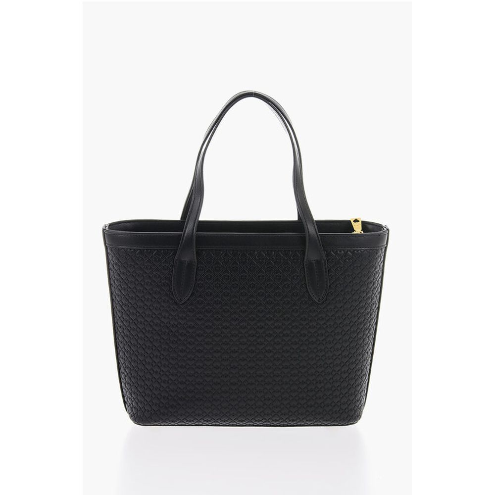 Moschino LOVE Faux Leather VALENTINA Tote Bag with All-Over Hearts - Image 3