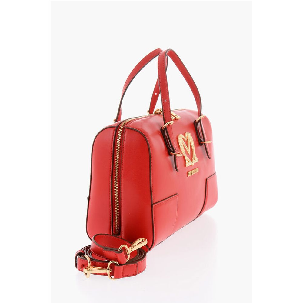 Moschino LOVE Faux Leather Handbag with Metal Golden Logo - Image 2