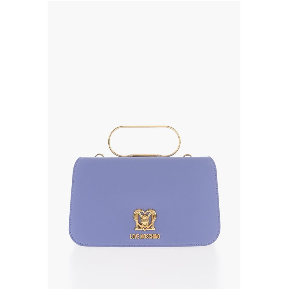 Moschino LOVE Solid Color Handbag with Removable Faux Fur Handle