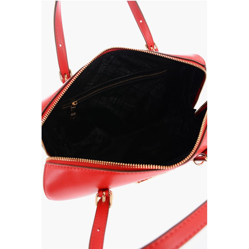 Moschino LOVE Faux Leather Handbag with Metal Golden Logo - Image 5