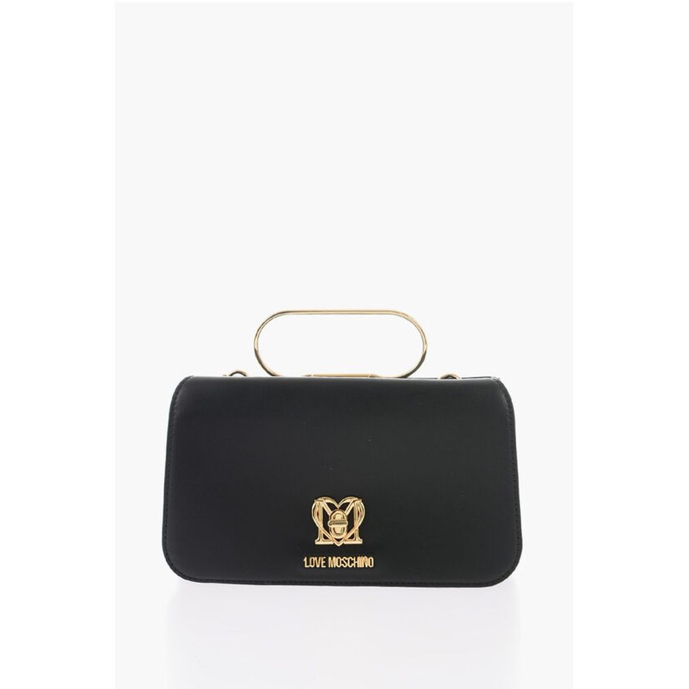 Moschino LOVE Solid Color Handbag with Removable Faux Fur Handle