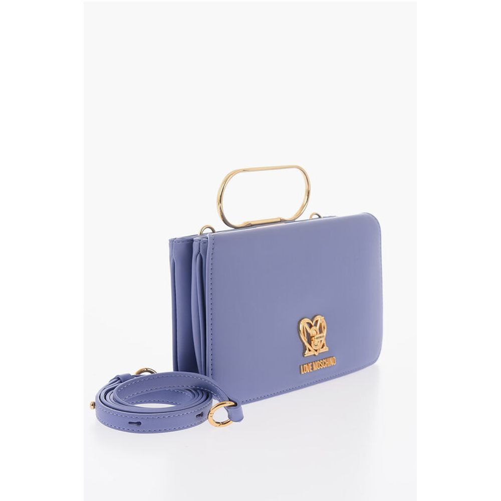 Moschino LOVE Solid Color Handbag with Removable Faux Fur Handle - Image 3