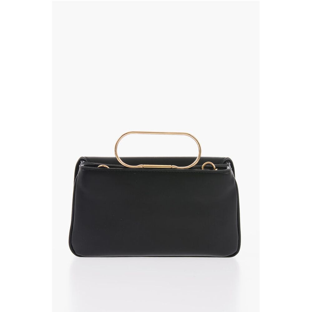 Moschino LOVE Solid Color Handbag with Removable Faux Fur Handle - Image 4