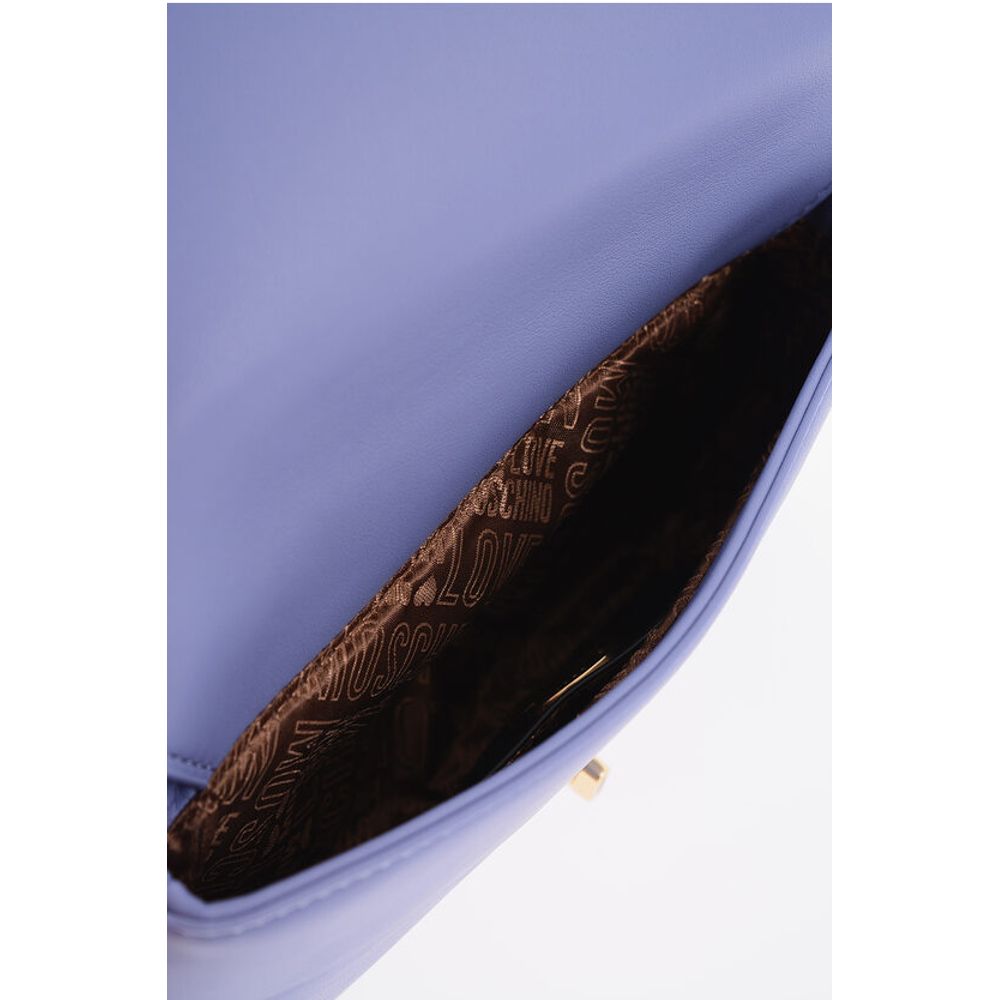 Moschino LOVE Solid Color Handbag with Removable Faux Fur Handle - Image 6