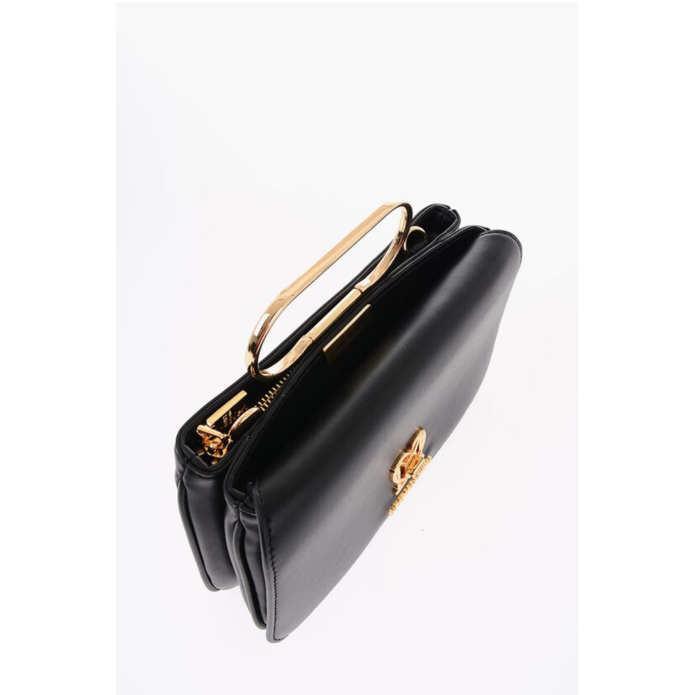 Moschino LOVE Solid Color Handbag with Removable Faux Fur Handle - Image 5