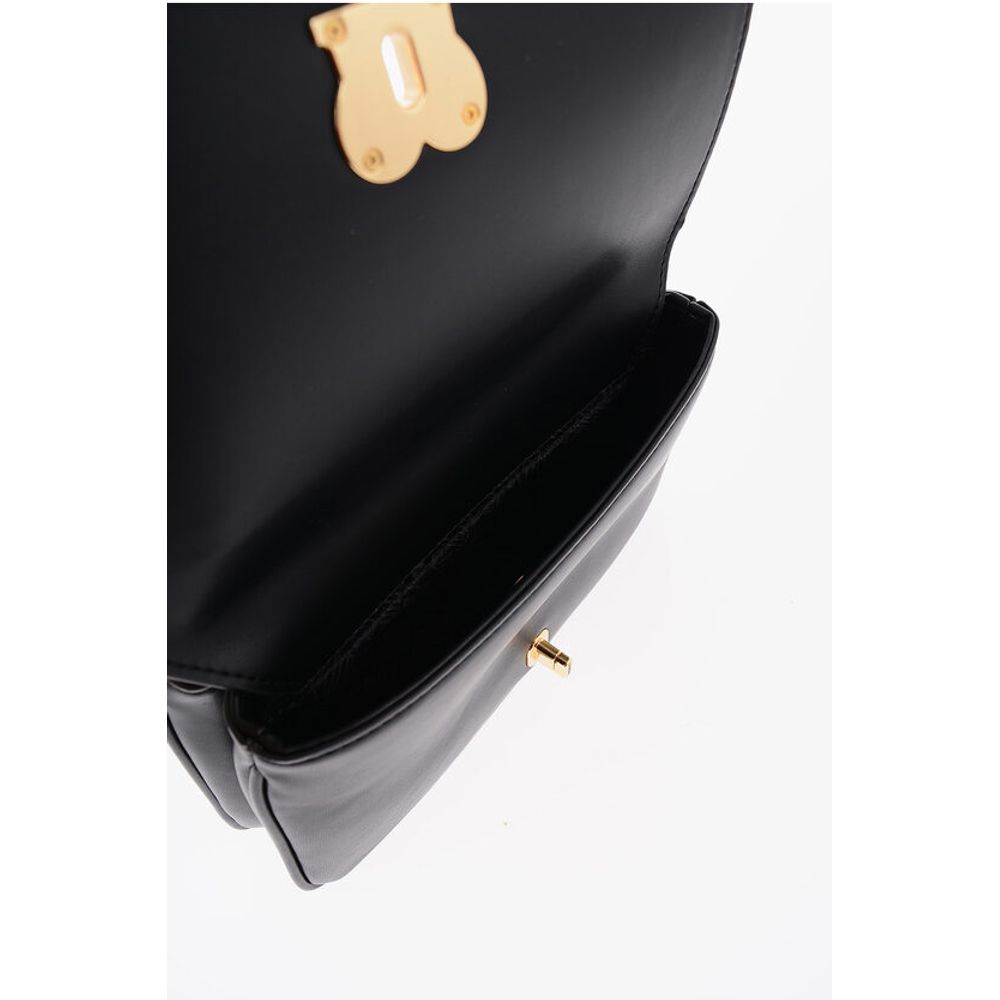 Moschino LOVE Solid Color Handbag with Removable Faux Fur Handle - Image 6