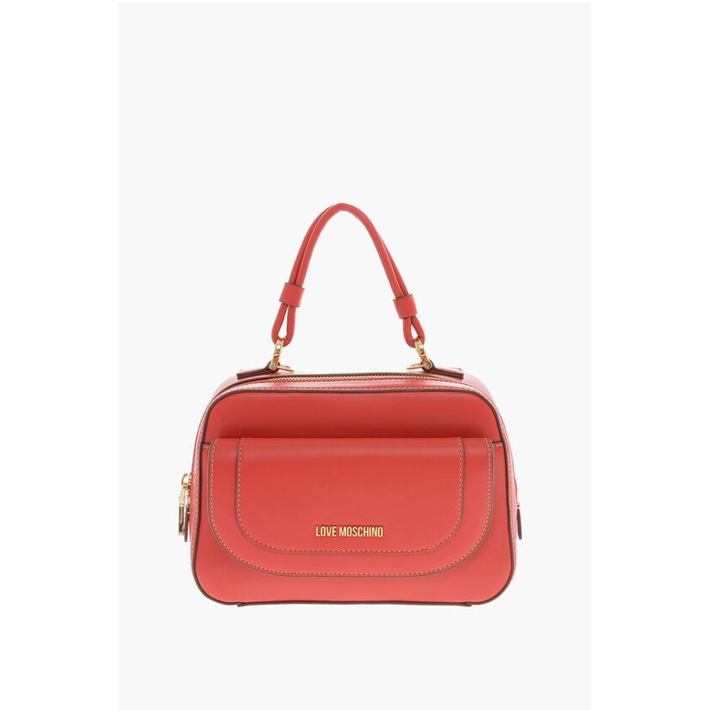 Moschino LOVE Faux Leather Handbag with Visible Stitching