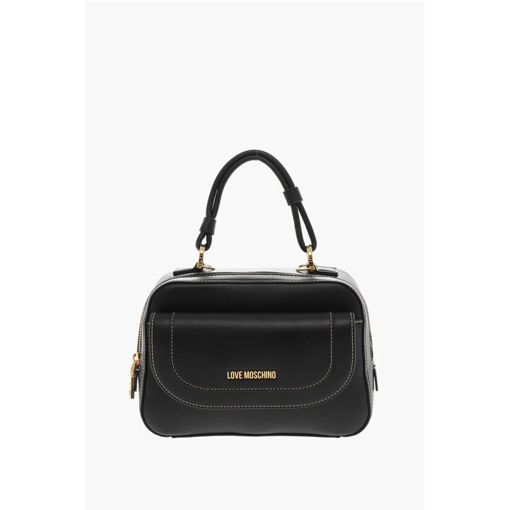 Moschino LOVE Faux Leather Handbag with Visible Stitching