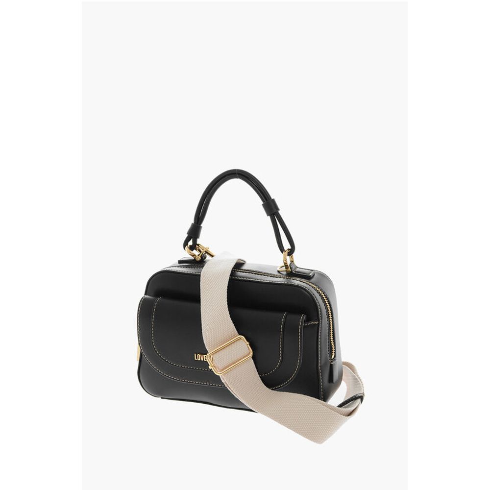 Moschino LOVE Faux Leather Handbag with Visible Stitching - Image 3