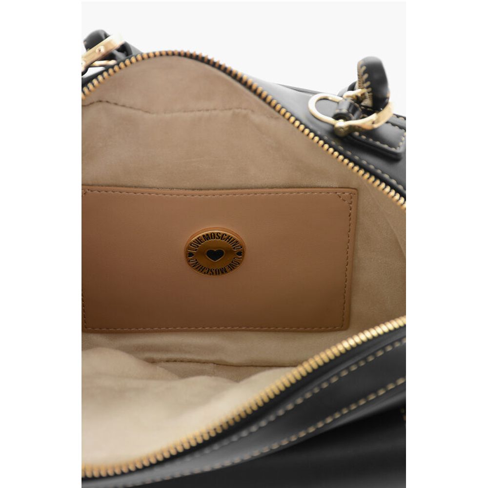 Moschino LOVE Faux Leather Handbag with Visible Stitching - Image 5