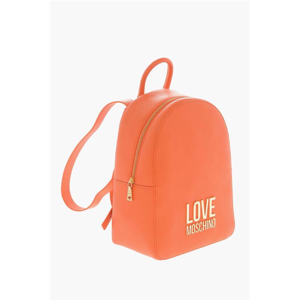 Moschino LOVE Textured Faux Leather Backpack with Golden Logo - Image 3
