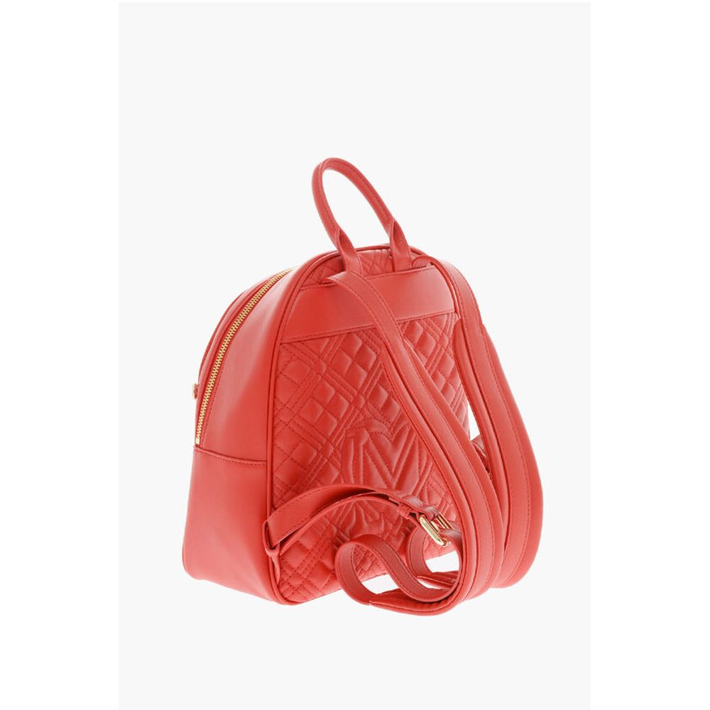 Moschino LOVE Quilted Faux Leather Backpack with Matched Pouch - Image 2