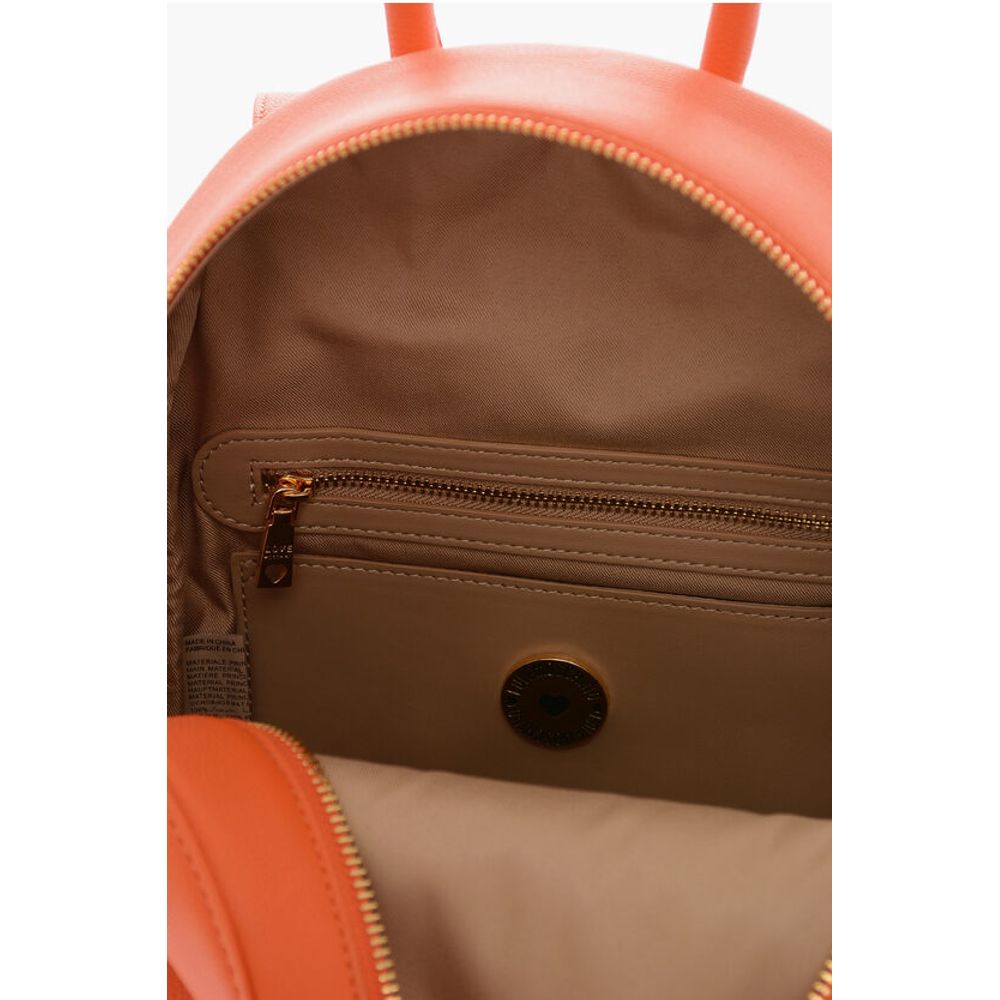 Moschino LOVE Textured Faux Leather Backpack with Golden Logo - Image 5