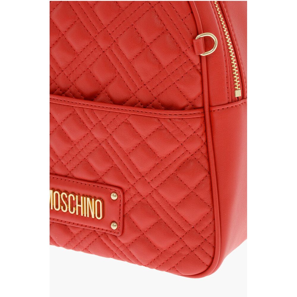 Moschino LOVE Quilted Faux Leather Backpack with Matched Pouch - Image 4