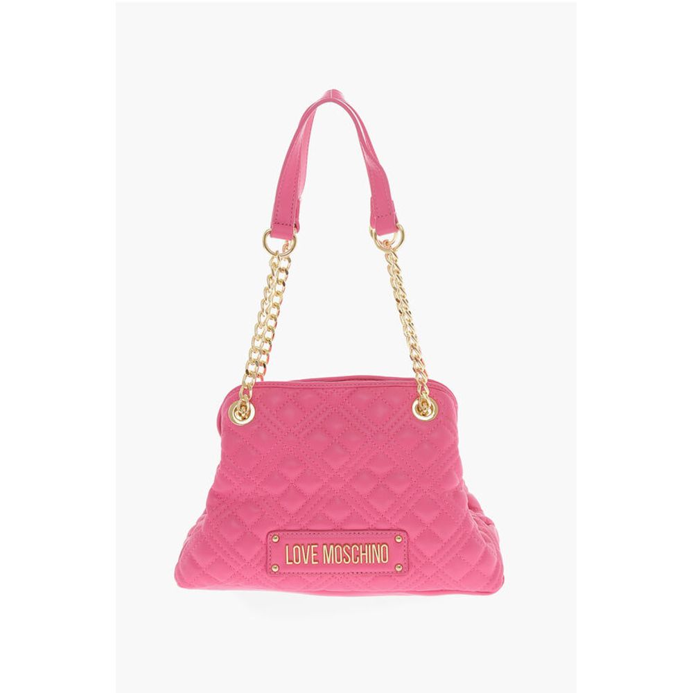 Moschino LOVE Quilted Mini Handle Bag with Golden Logo