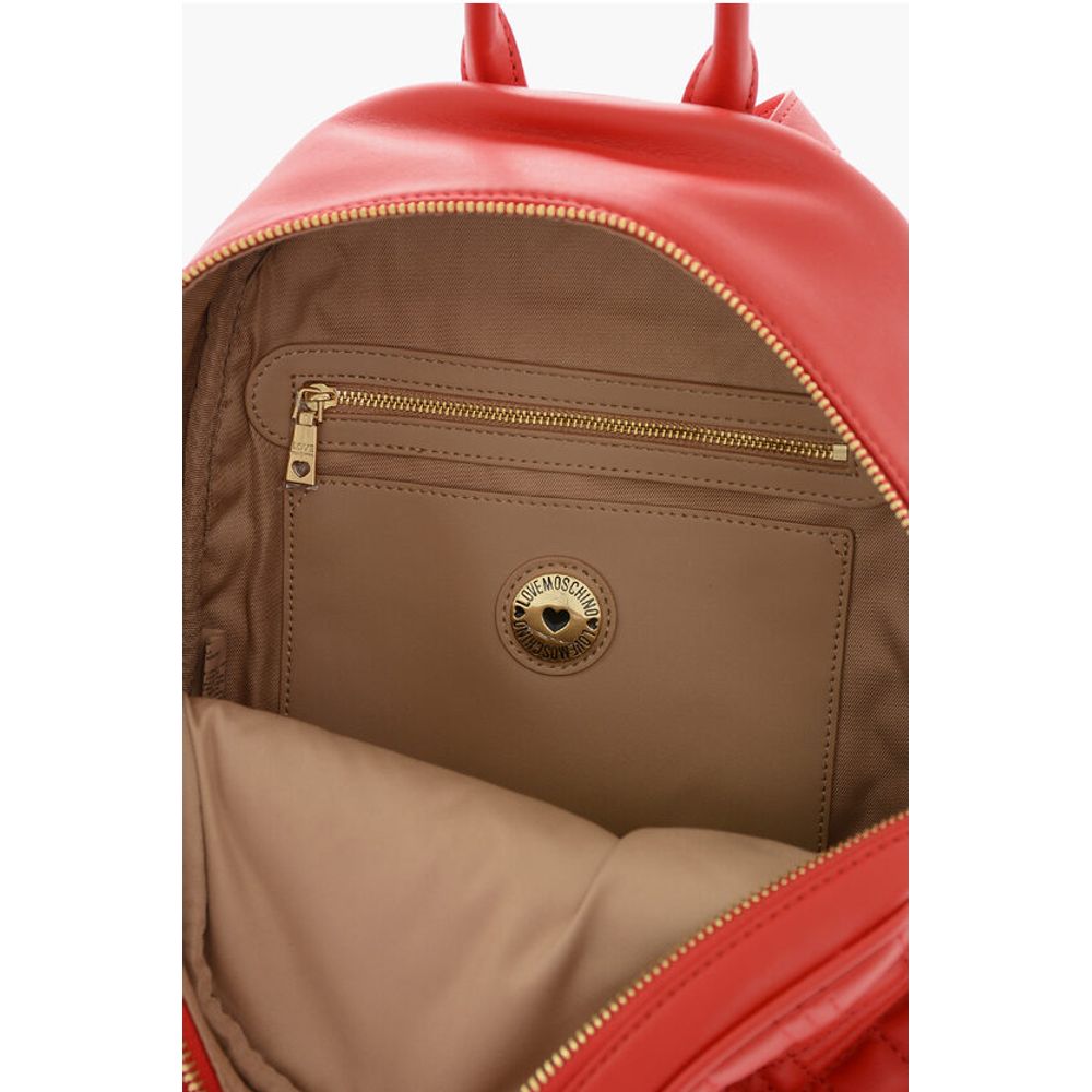 Moschino LOVE Quilted Faux Leather Backpack with Matched Pouch - Image 6