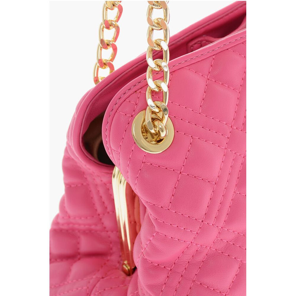 Moschino LOVE Quilted Mini Handle Bag with Golden Logo - Image 3