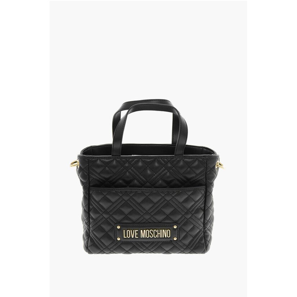 Moschino LOVE Quilted Faux Leather Handbag with Golden Chain