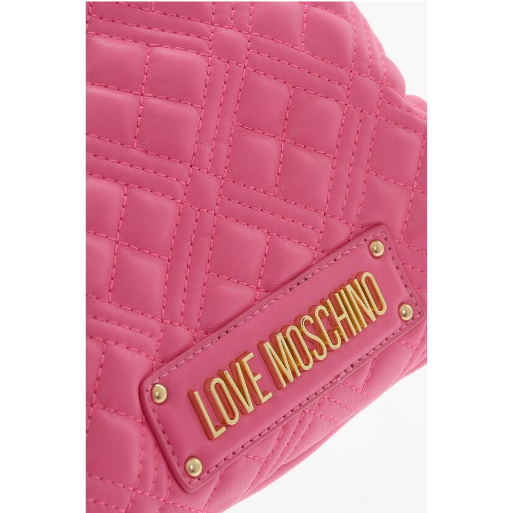 Moschino LOVE Quilted Mini Handle Bag with Golden Logo - Image 4